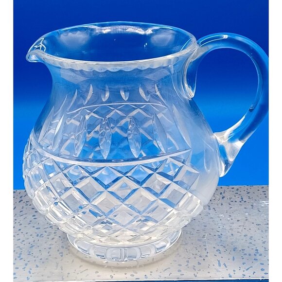 Vintage Waterford Lismore Diamond Cut Crystal Pitcher/Vase 32 Oz 6" Tall Elegant - Picture 2 of 16